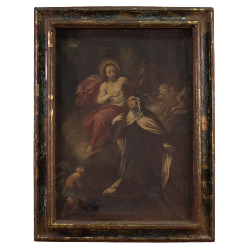 Huile sur toile du XVIIIe siècle Peinture toscane Sainte Marie-Madeleine De
Pazzi, 1750