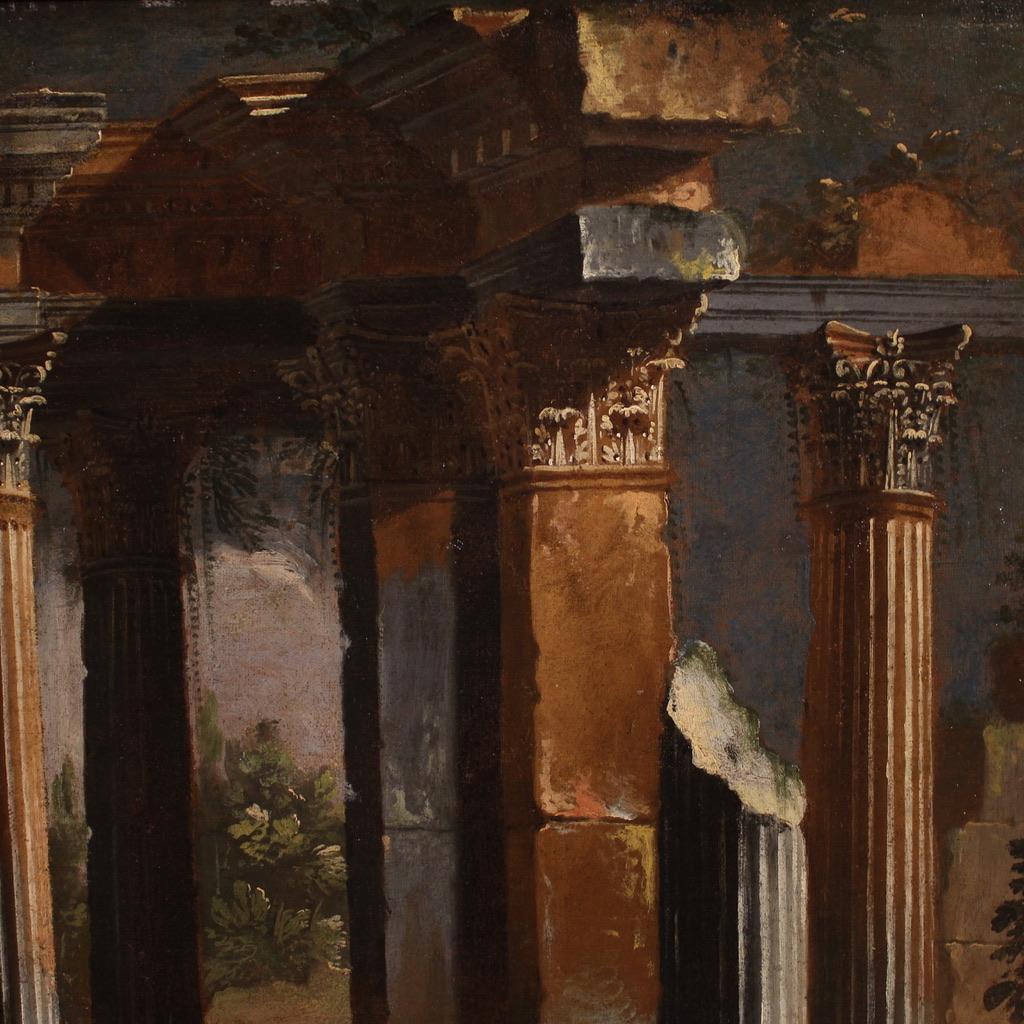 18. Jahrhundert Öl auf Leinwand venezianischen architektonischen Capriccio Landschaftsmalerei im Angebot 7