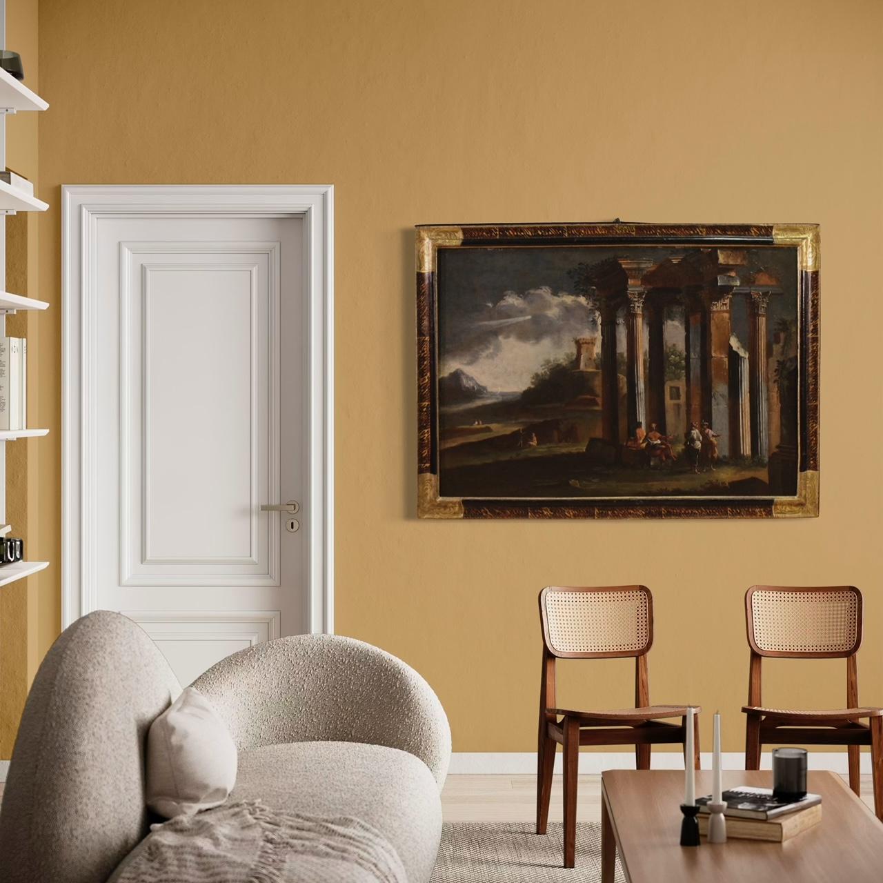18. Jahrhundert Öl auf Leinwand venezianischen architektonischen Capriccio Landschaftsmalerei im Angebot 8