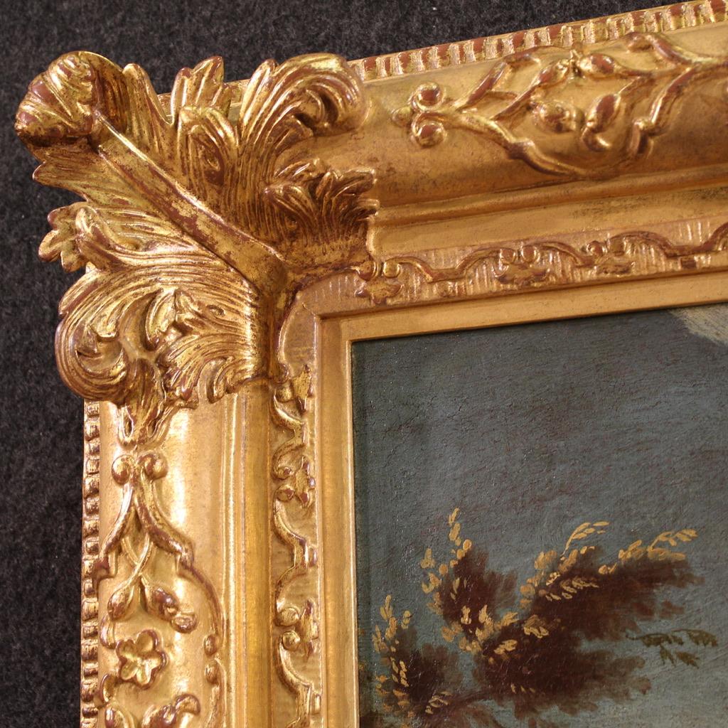 18th Century Oil on Canvas Venetian Architectural Capriccio Landscape Painting in vendita 2