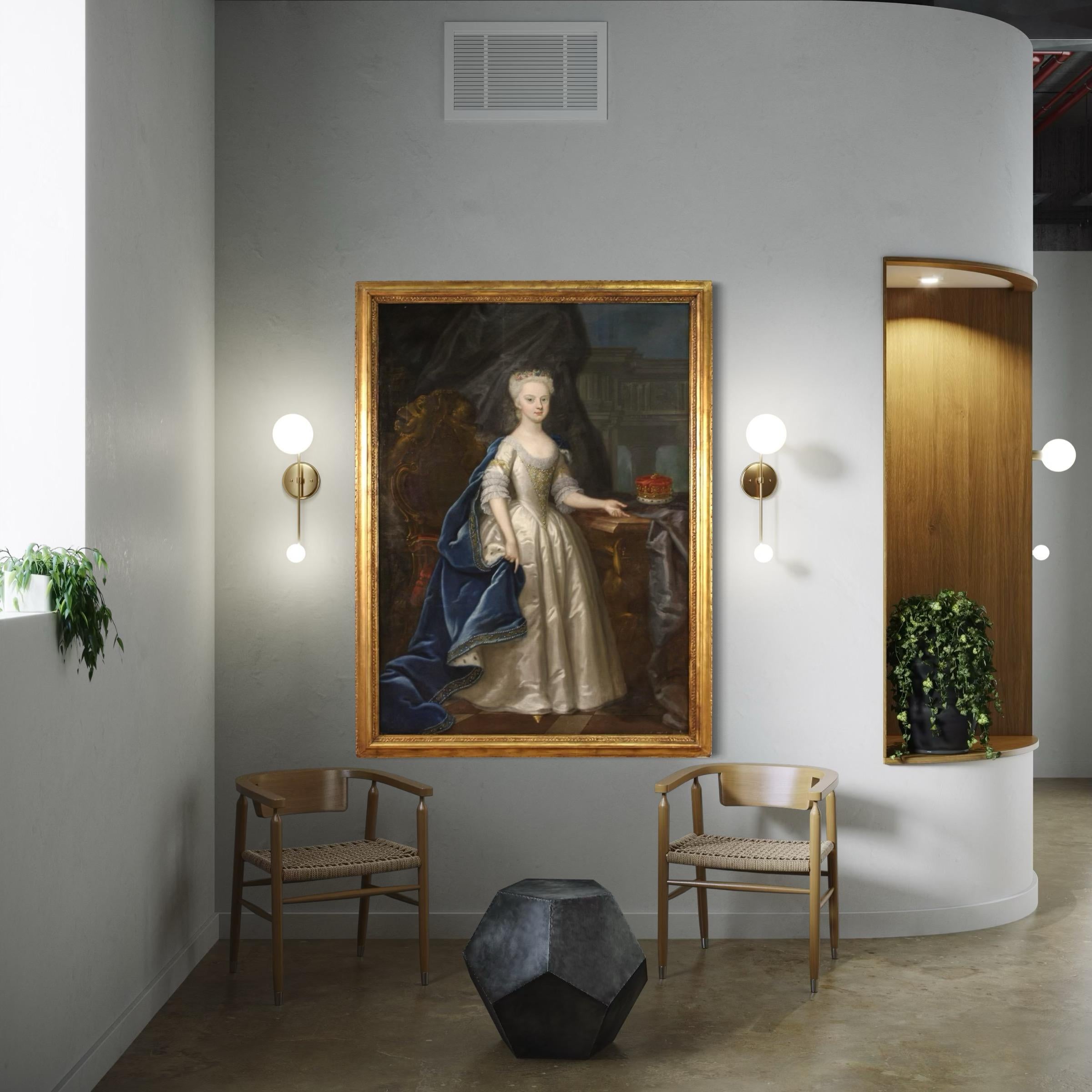 18. Jahrhundert Öl auf Cavas Antike Malerei Prinzessin Porträt, 1730 im Angebot 6