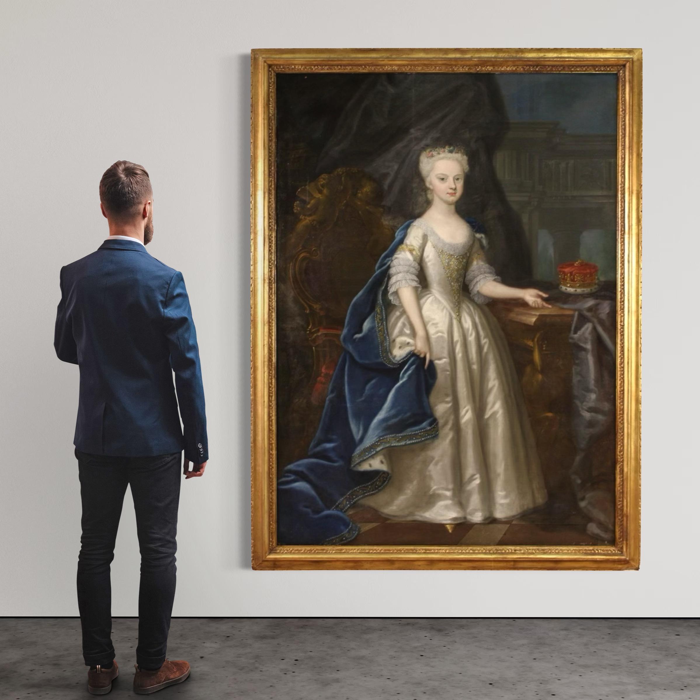 18. Jahrhundert Öl auf Cavas Antike Malerei Prinzessin Porträt, 1730 (Austrian) im Angebot