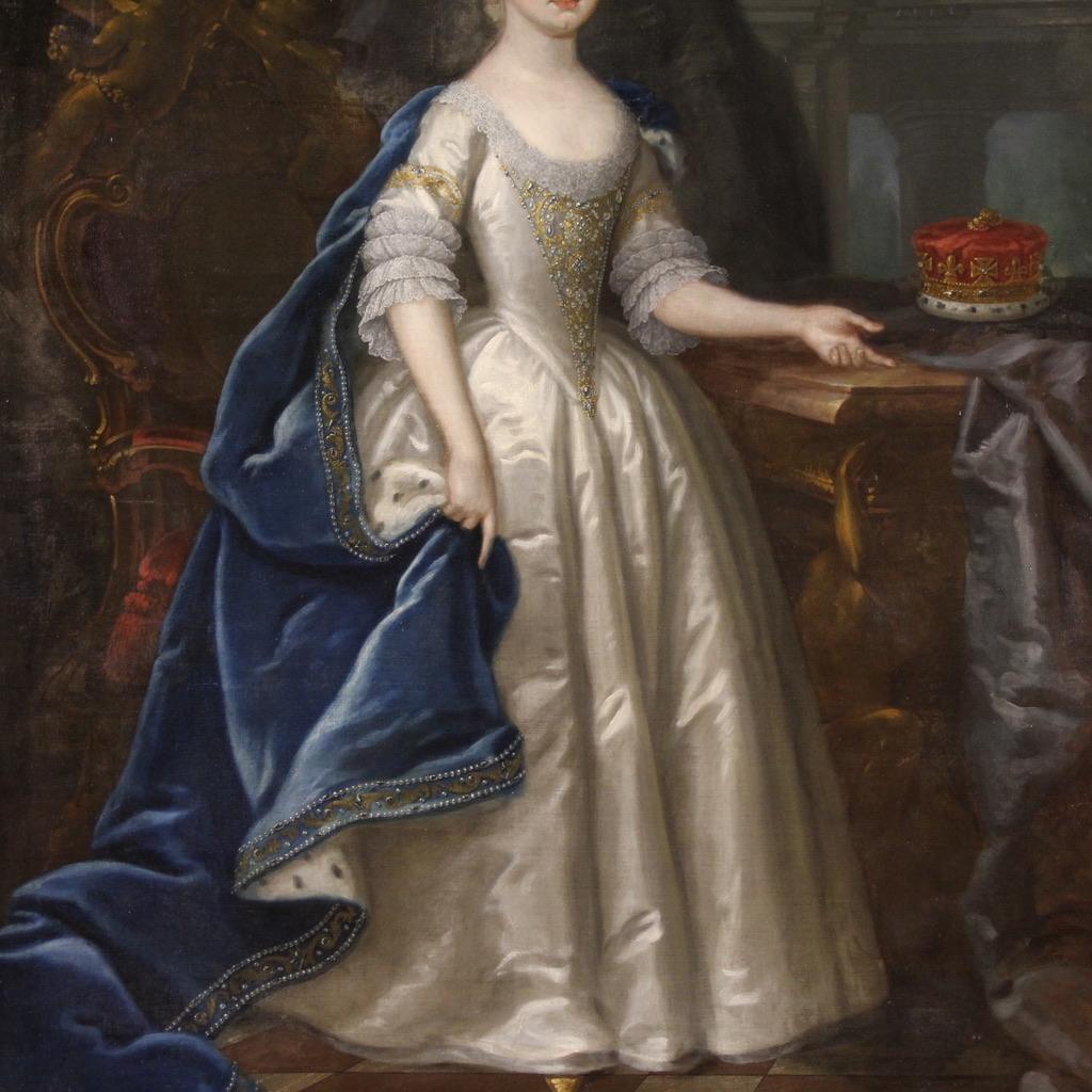 18. Jahrhundert Öl auf Cavas Antike Malerei Prinzessin Porträt, 1730 (Geölt) im Angebot