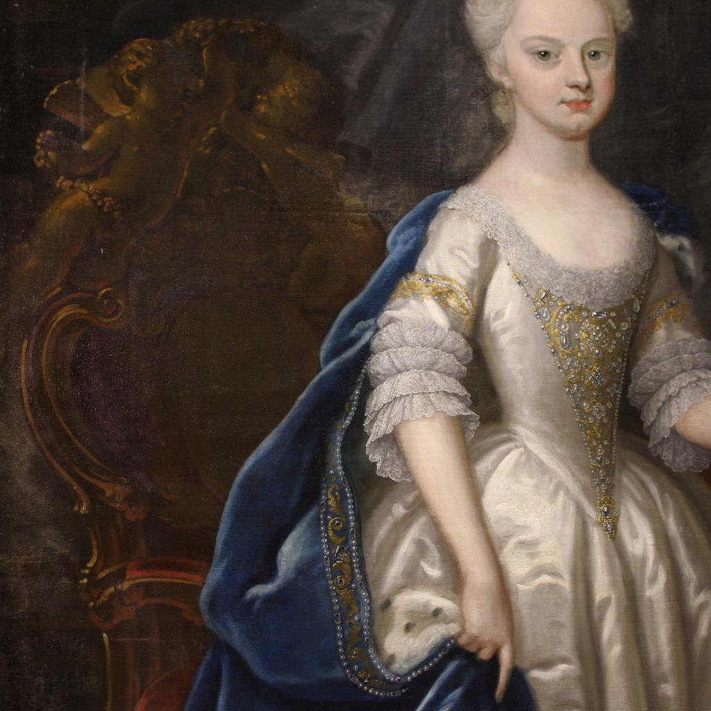 18. Jahrhundert Öl auf Cavas Antike Malerei Prinzessin Porträt, 1730 im Angebot 1