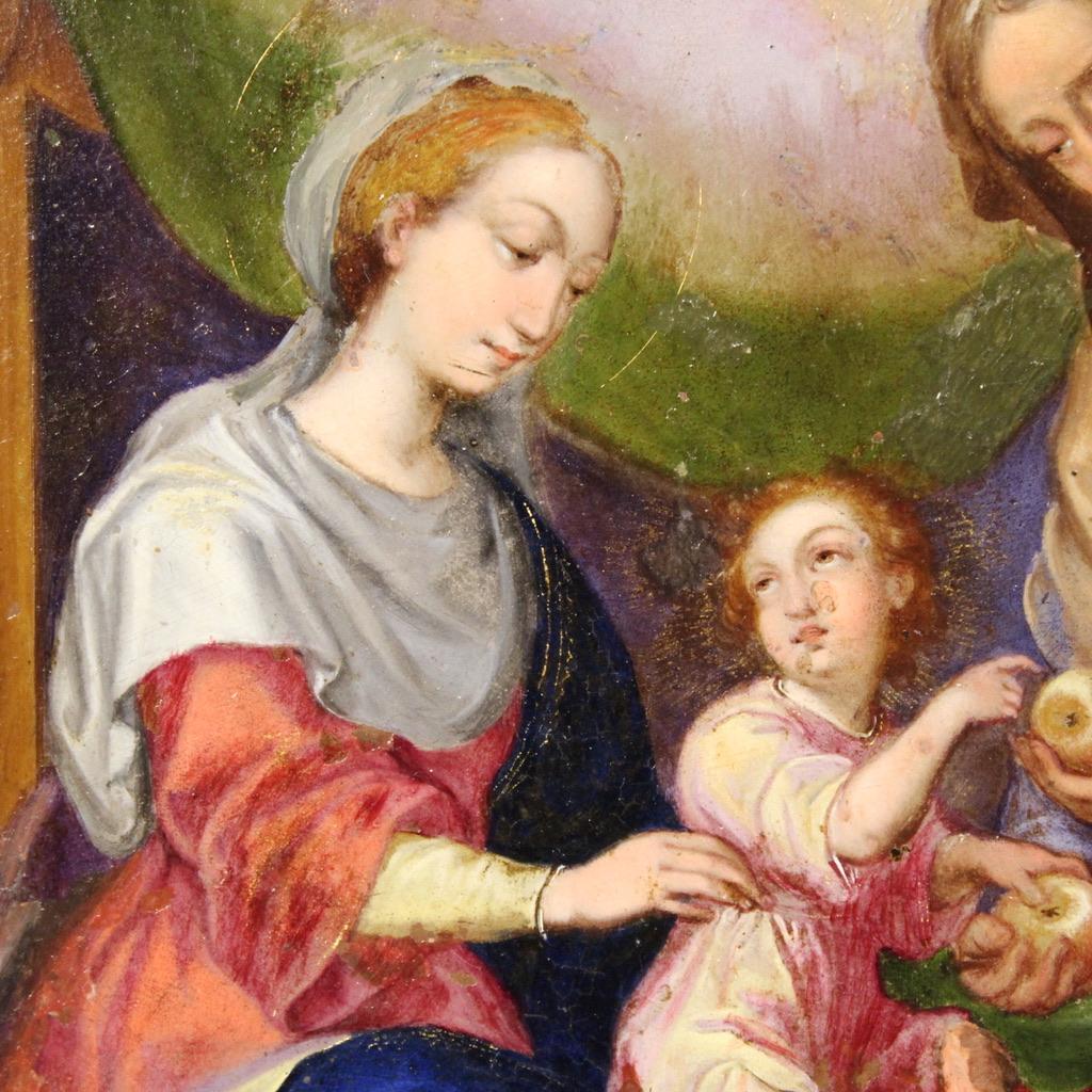 18th Century Oil on Copper Italian Antique Religious Painting, 1740 im Angebot 4