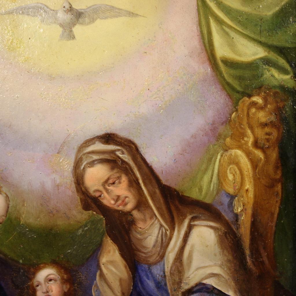 18th Century Oil on Copper Italian Antique Religious Painting, 1740 im Angebot 5