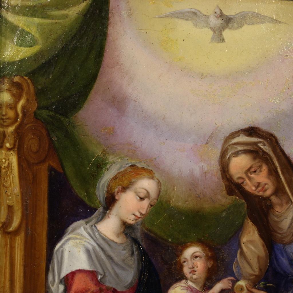 18th Century Oil on Copper Italian Antique Religious Painting, 1740 im Angebot 9