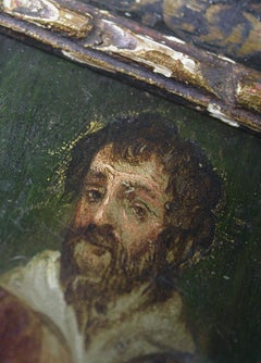 18th Century Oil on Copper Painting St Dominic and the Taming of the Devil