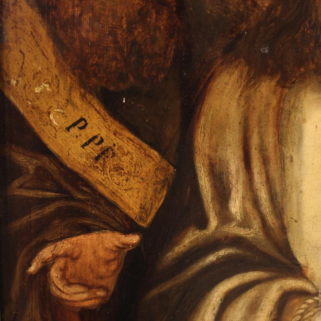 18th Century Oil on Oak Panel Italian Religious Painting, 1780 7