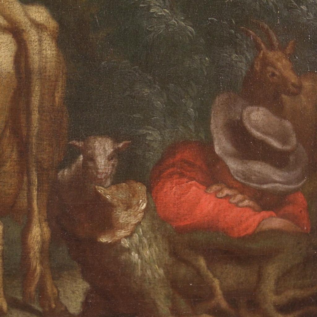 Huile sur panneau du XVIIIe siècle Peinture ancienne de paysage flamand, 1750 6