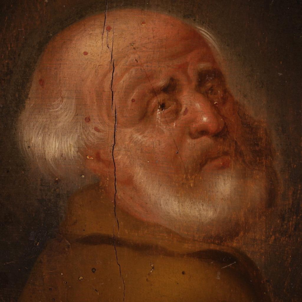 18th Century Oil on Panel Antique Netherland Painting Flamish Saint Peter, 1780 8
