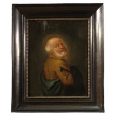 huile sur panneau du 18e siècle Peinture religieuse ancienne flamande Saint Pierre, 1780