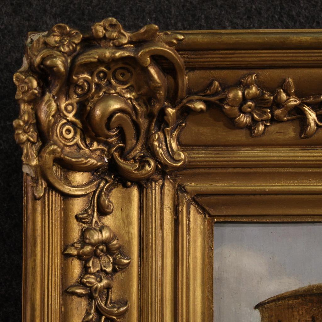18. Jahrhundert Öl auf Tafel italienische Malerei Landschaft mit Rittern, 1750 im Angebot 3