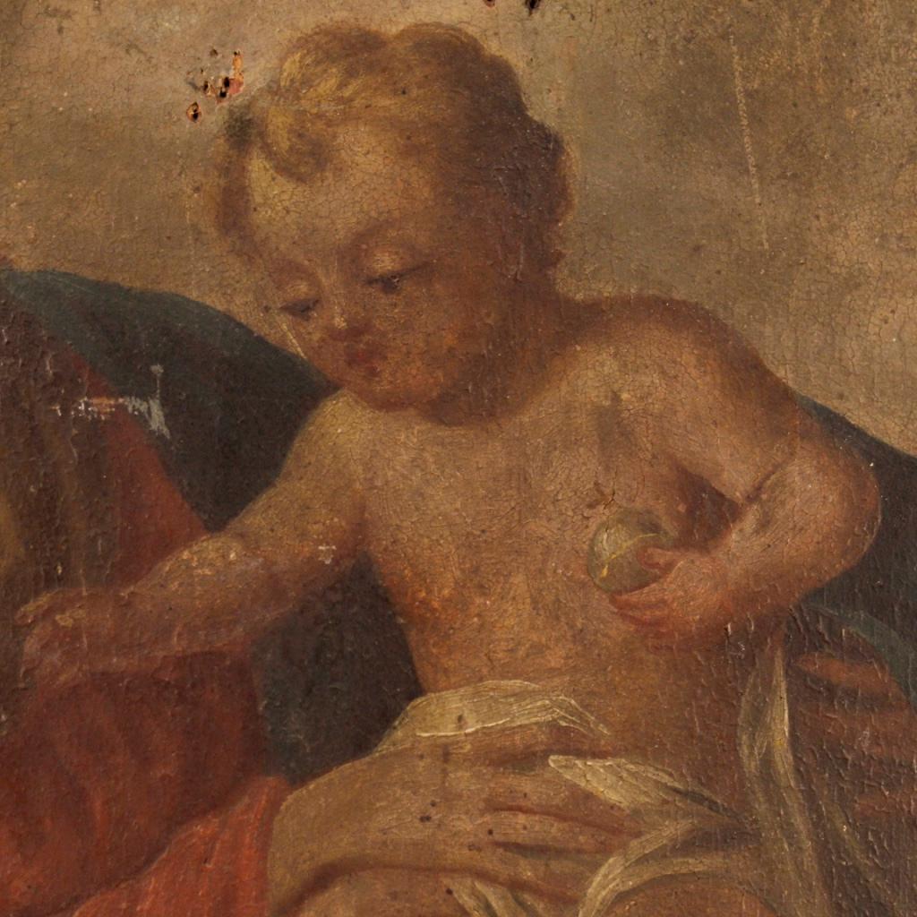 Wood 18th Century Oil on Panel Italian Religious Painting, 1780