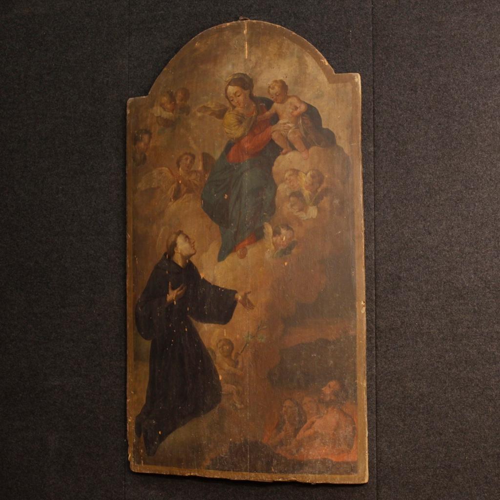 18th Century Oil on Panel Italian Religious Painting, 1780 4