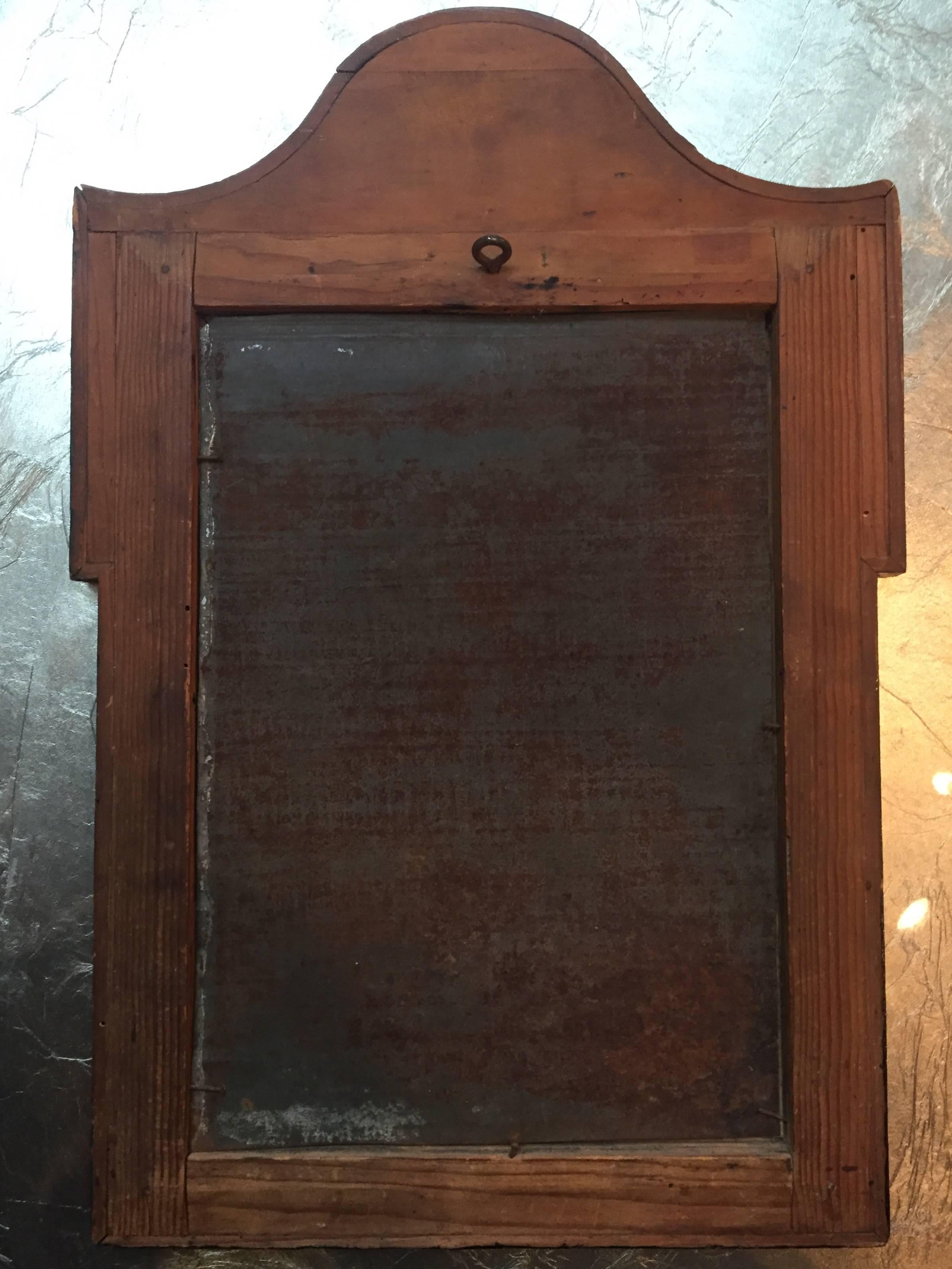 Peinture Huile sur étain du 19e siècle représentant un jeune homme