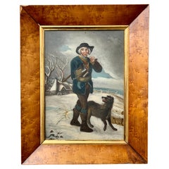 Ölgemälde von George Morland, MN mit einem Hund, 18. Jahrhundert