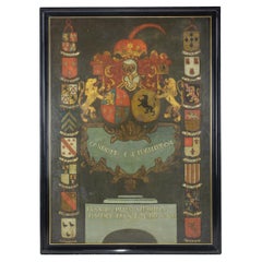 18th Century Oil Painting Flemish Heraldic Crest
