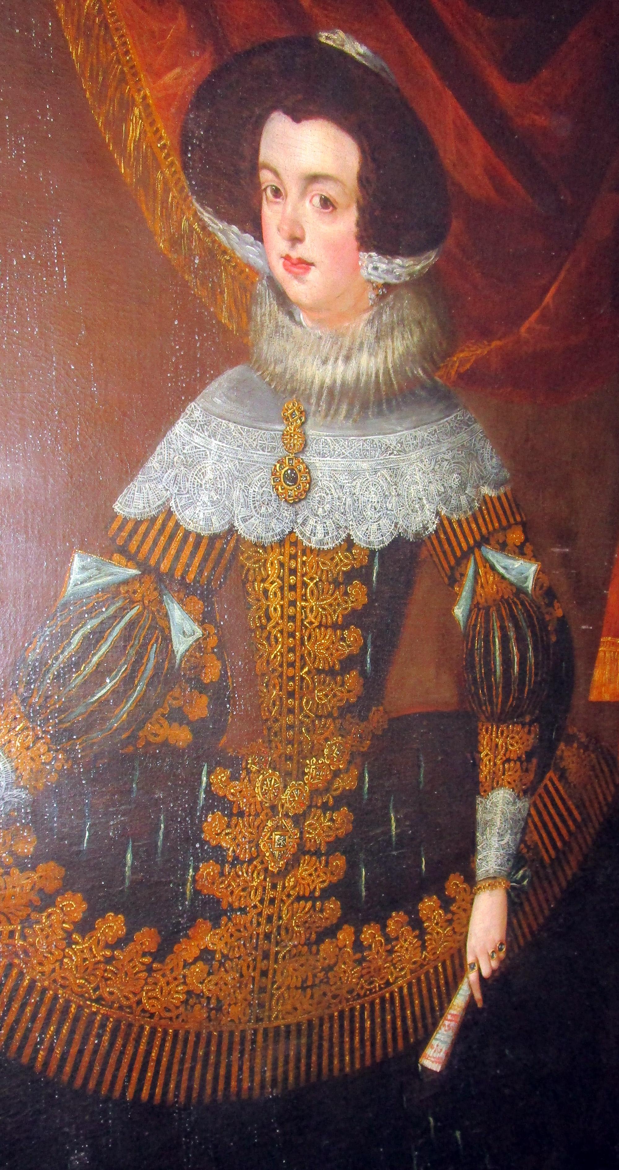 Unknown 18th Century Oil Painting of Queen Isabella of Monumental Size