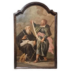 18th Century Oil Painting On Canvas Depicting St. Benedict