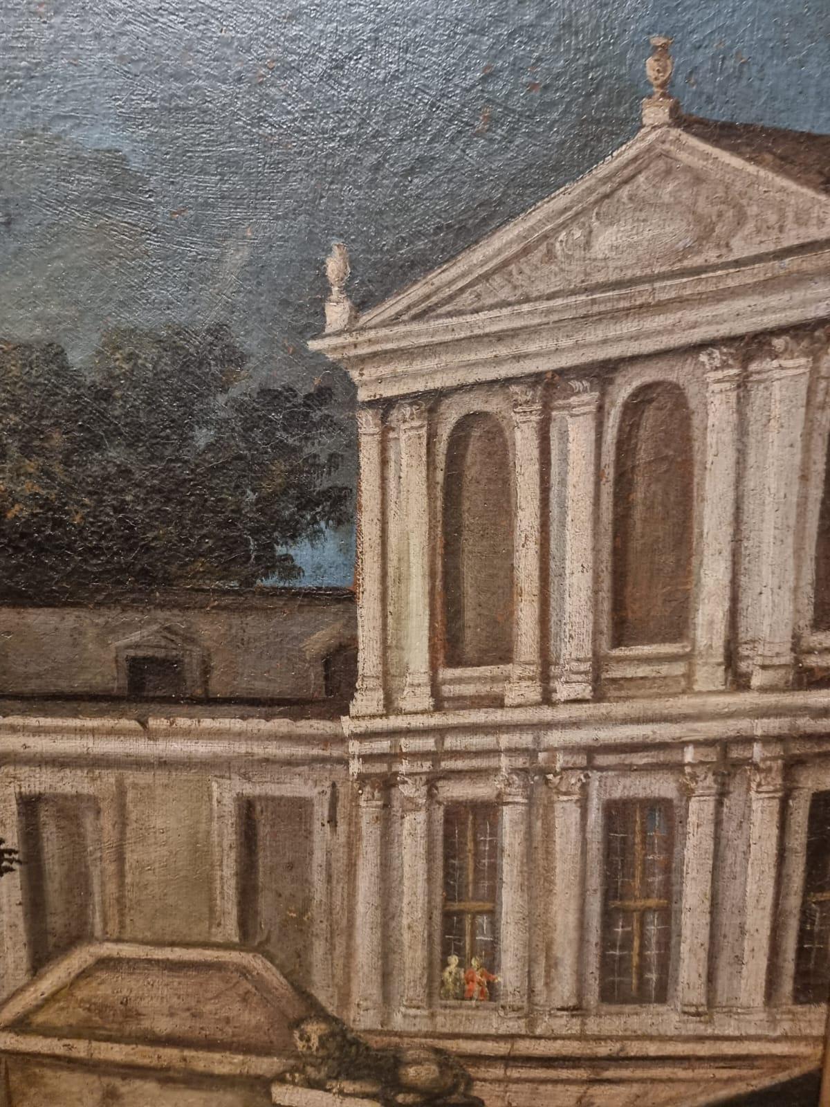 Huilé peinture à l'huile sur toile du 18e siècle représentant un paysage en vente
