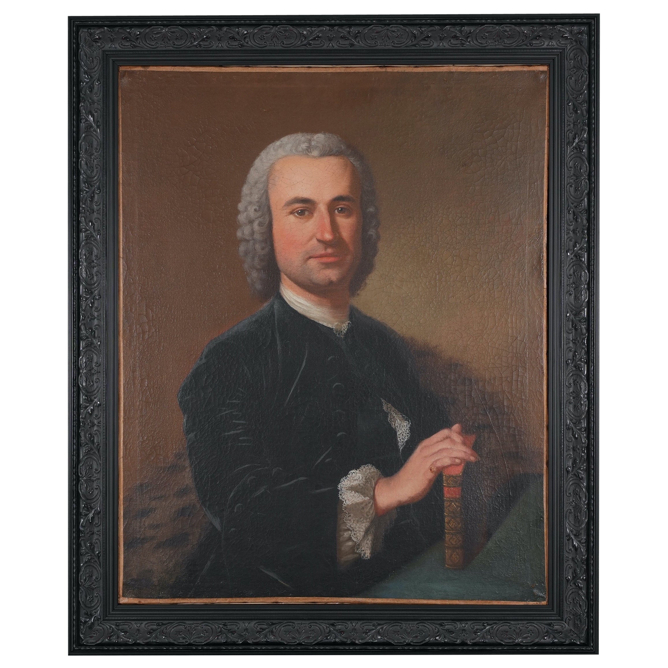 Peinture à l'huile du 18e siècle représentant Petrus Chevallier