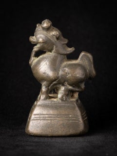 Peso de opio antiguo de bronce del siglo XVIII, procedente de Birmania