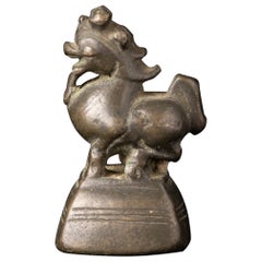 Peso de opio antiguo de bronce del siglo XVIII, procedente de Birmania