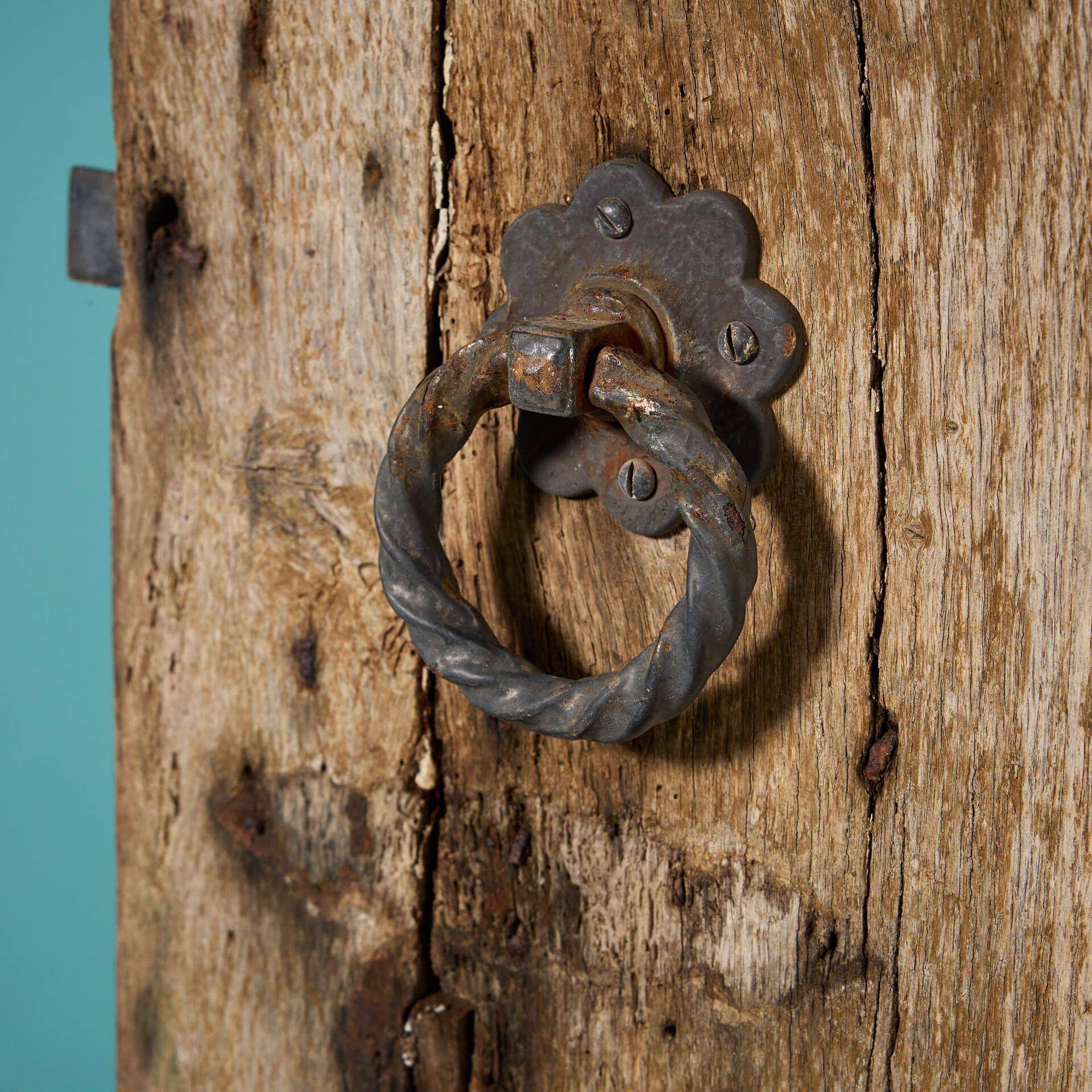 17th Century 18th Century Old English Oak Plank Door For Sale