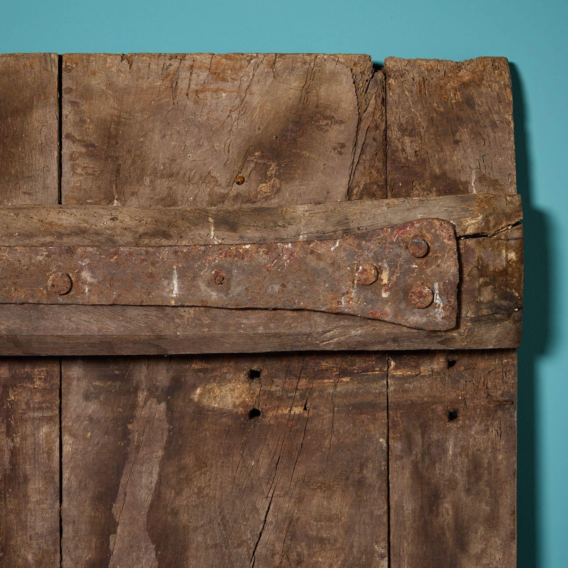 18th Century Old English Oak Plank Door For Sale 2