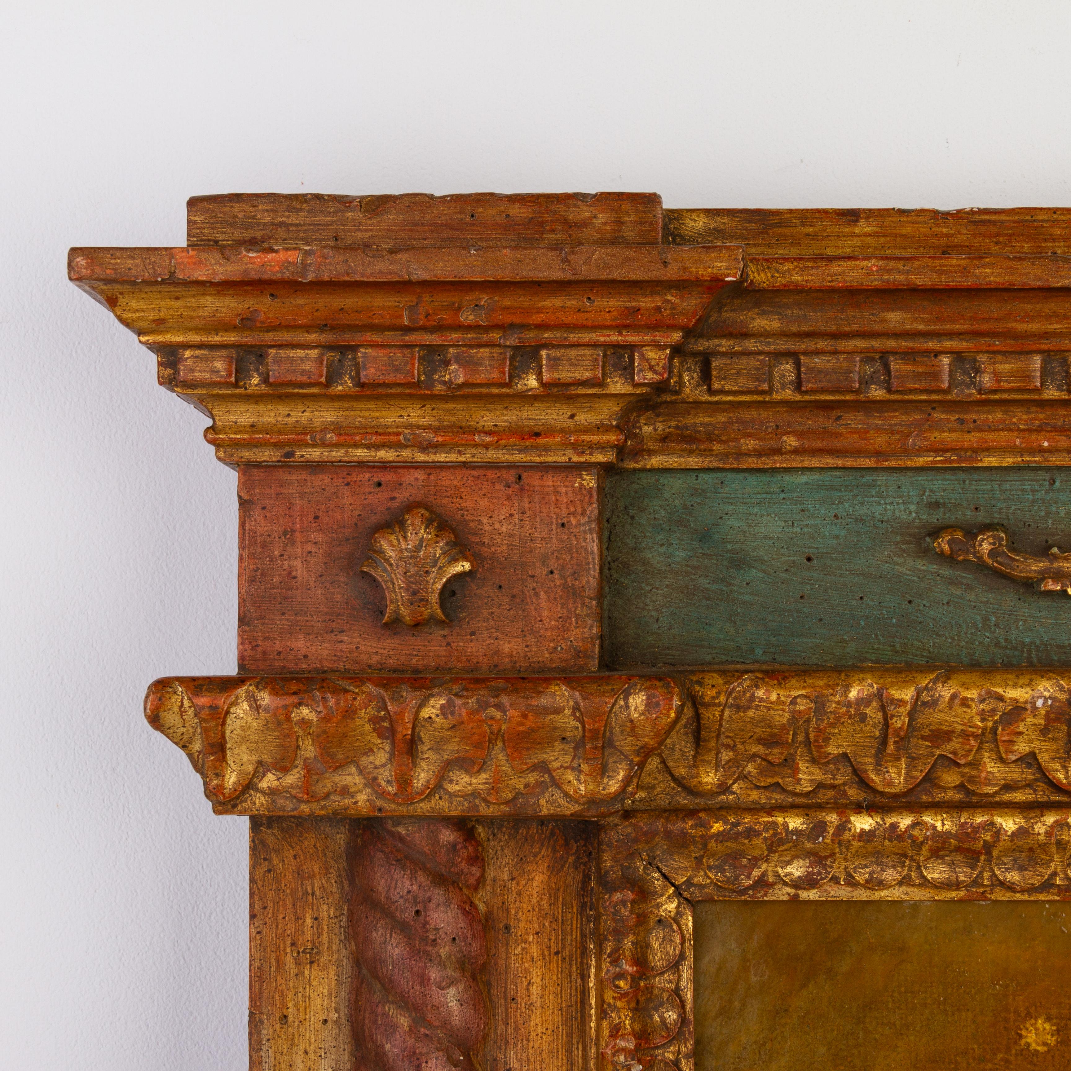 18th Century Old Master Oil Painting Vision of the Virgin Gilt Tabernacle Frame In Good Condition For Sale In Nottingham, GB