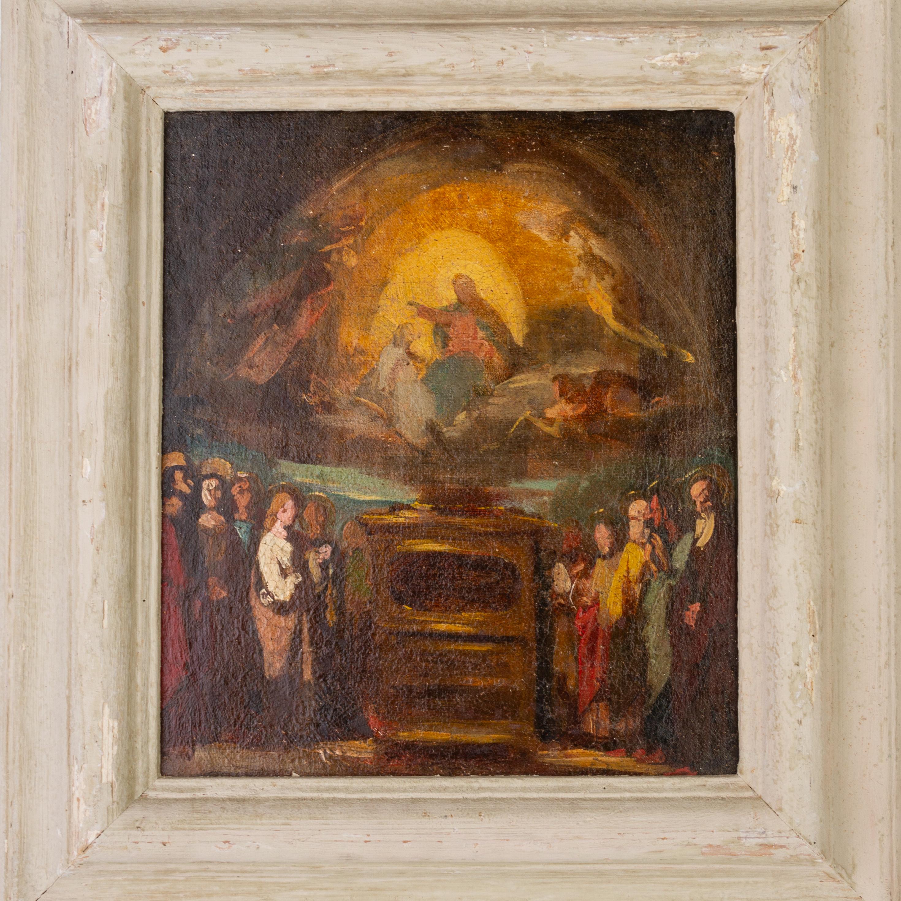 In good condition
From a private collection
Free international shipping
18th Century Old Master Painting Ascension of the Virgin 
