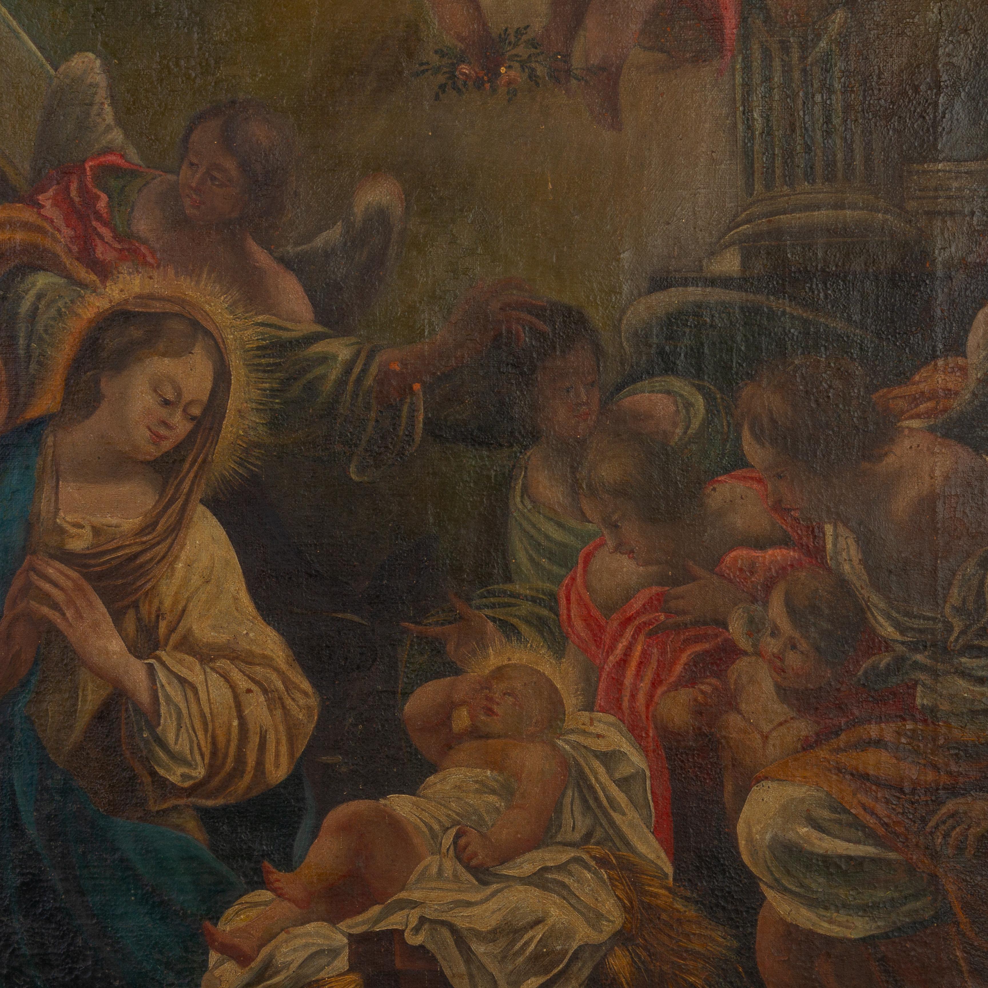18th Century Old Master Painting Nativity  In Good Condition For Sale In Nottingham, GB