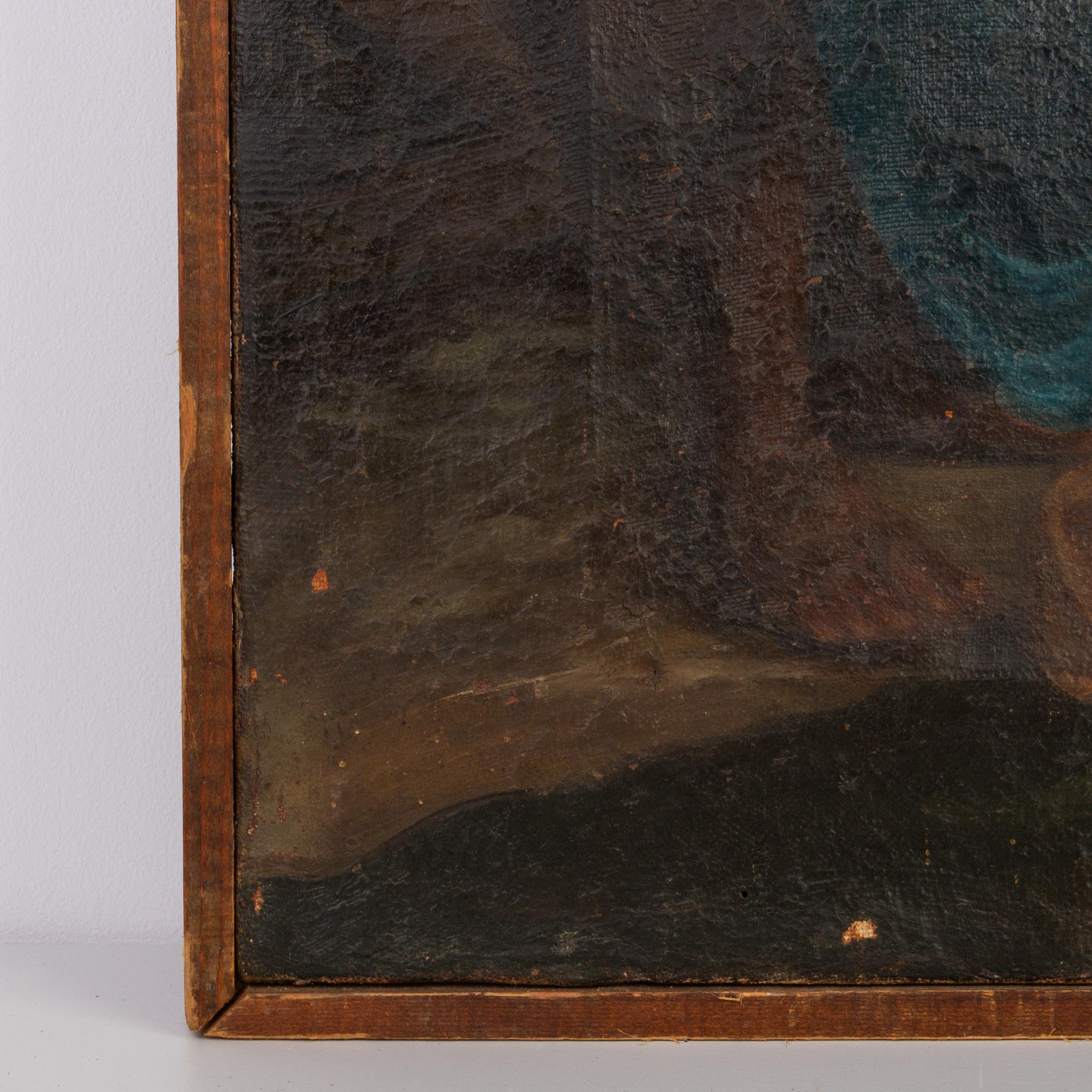Canvas 18th Century Old Master Painting Nativity For Sale