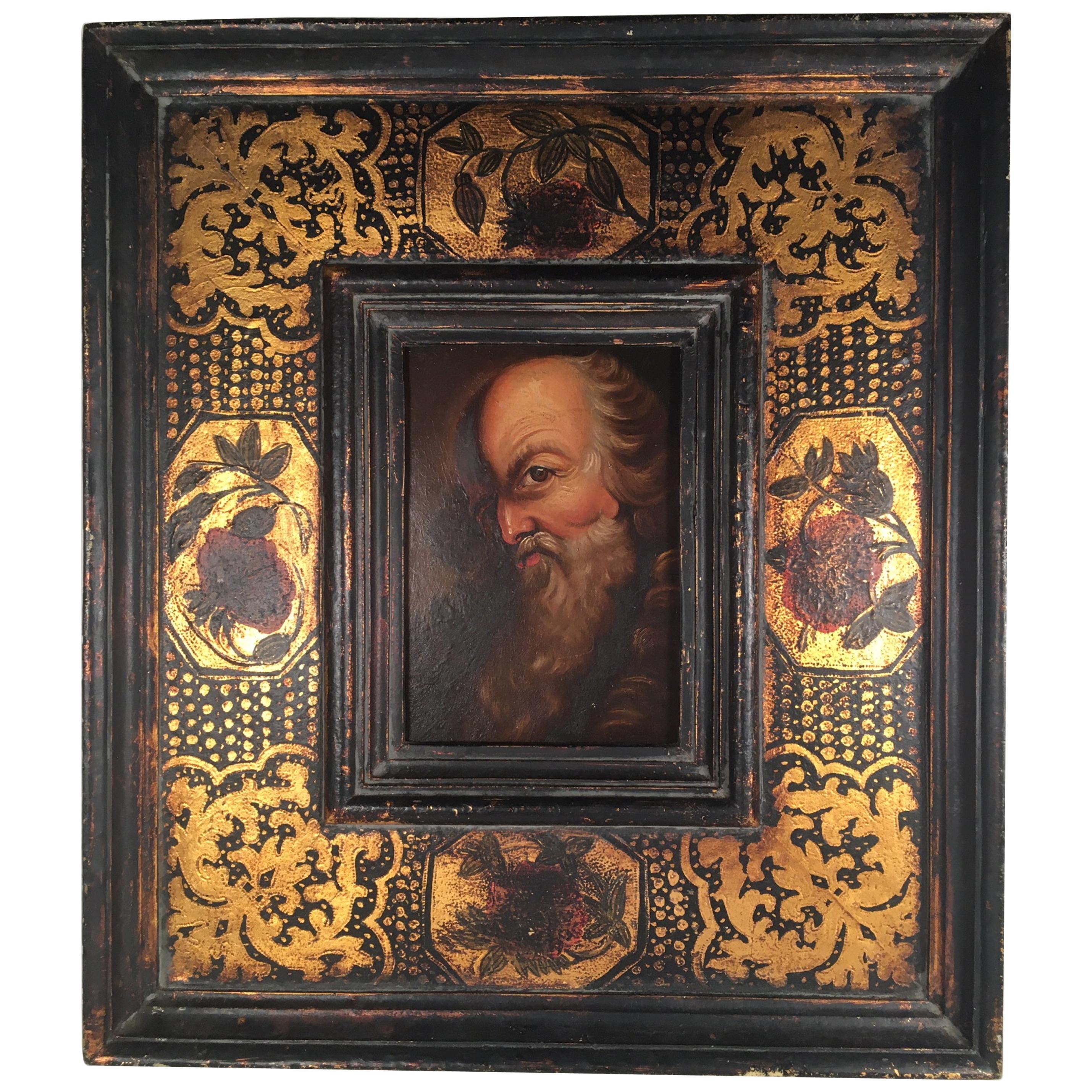 18th Century Old Master Portrait Oil Painting in Renaissance Revival Frame