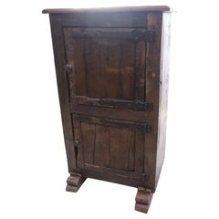 18th Century or Earlier German Primitive Cabinet on sledge feet with Hand-Forg