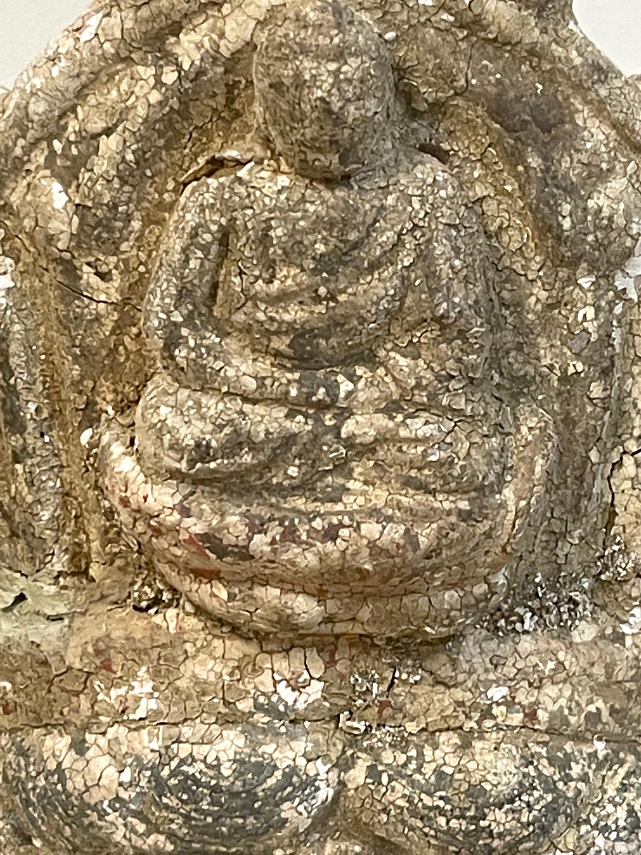 Blackened Ming Dynasty Polychromed Clay & Stucco Head of Bodhisattva Guanyin