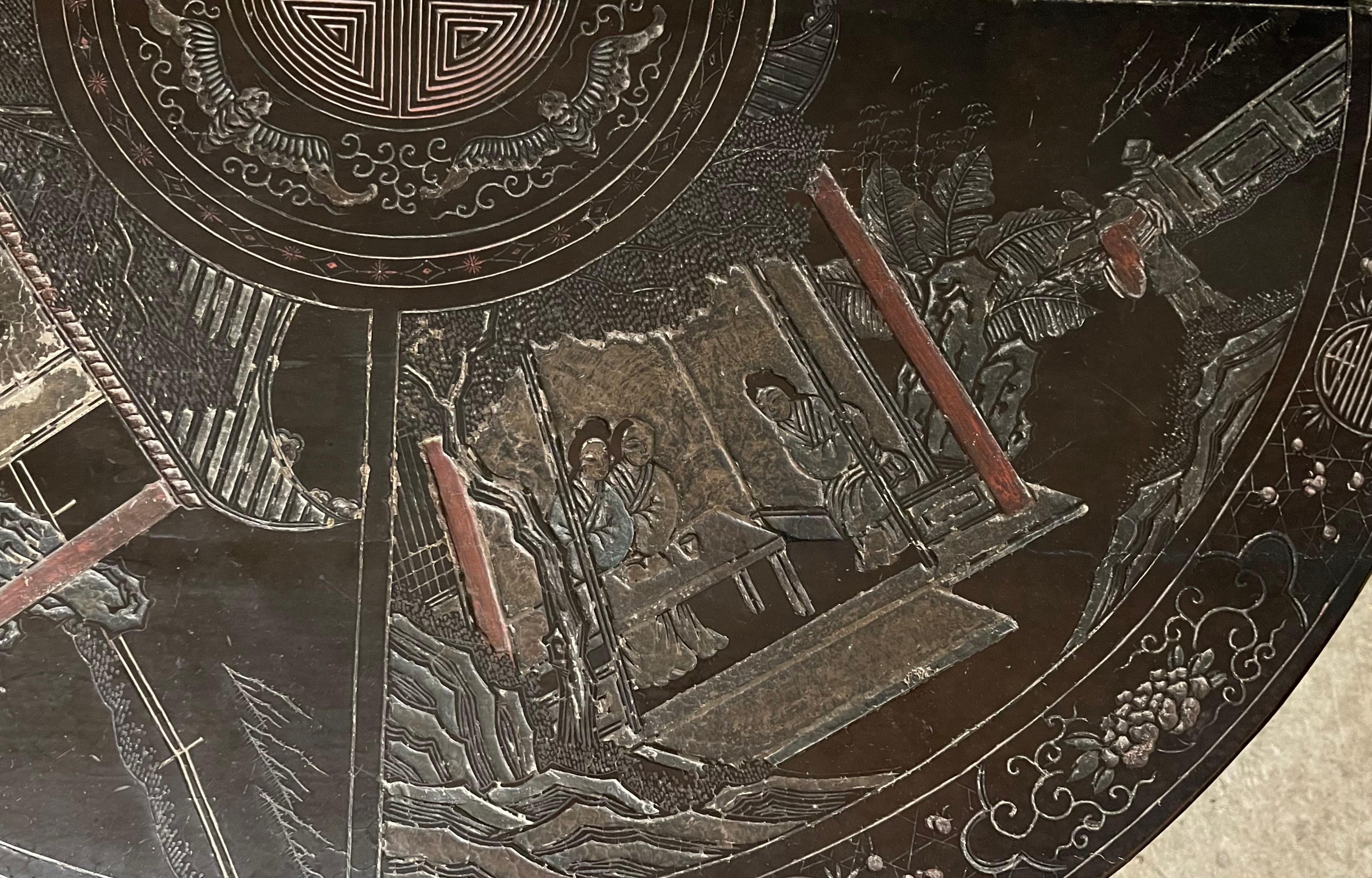 18th Century Orientalist Pair of Lacquered Consoles For Sale 6