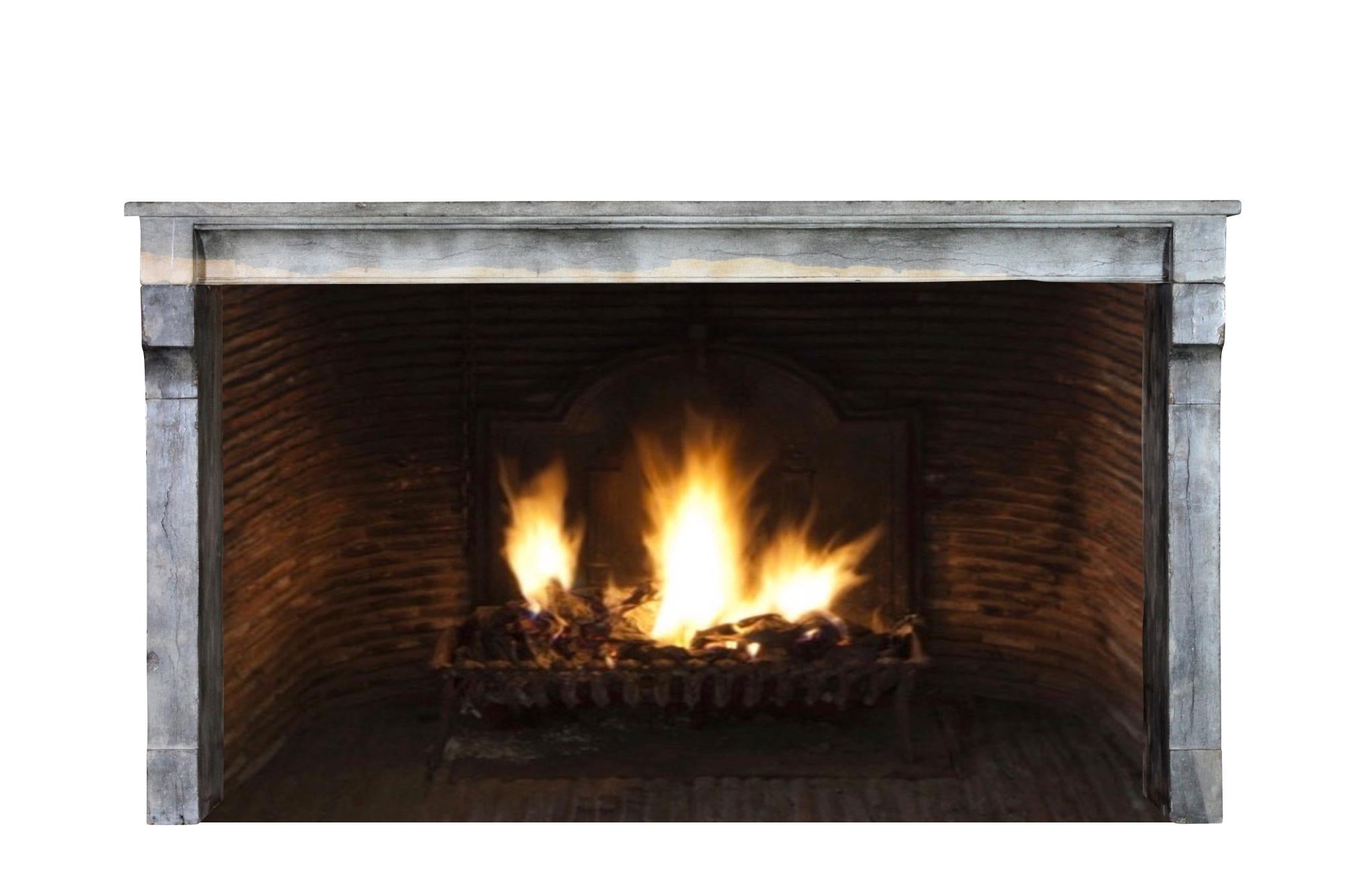 18th Century Original Antique Bicolor Fireplace Surround Extra Wide For Sale 6