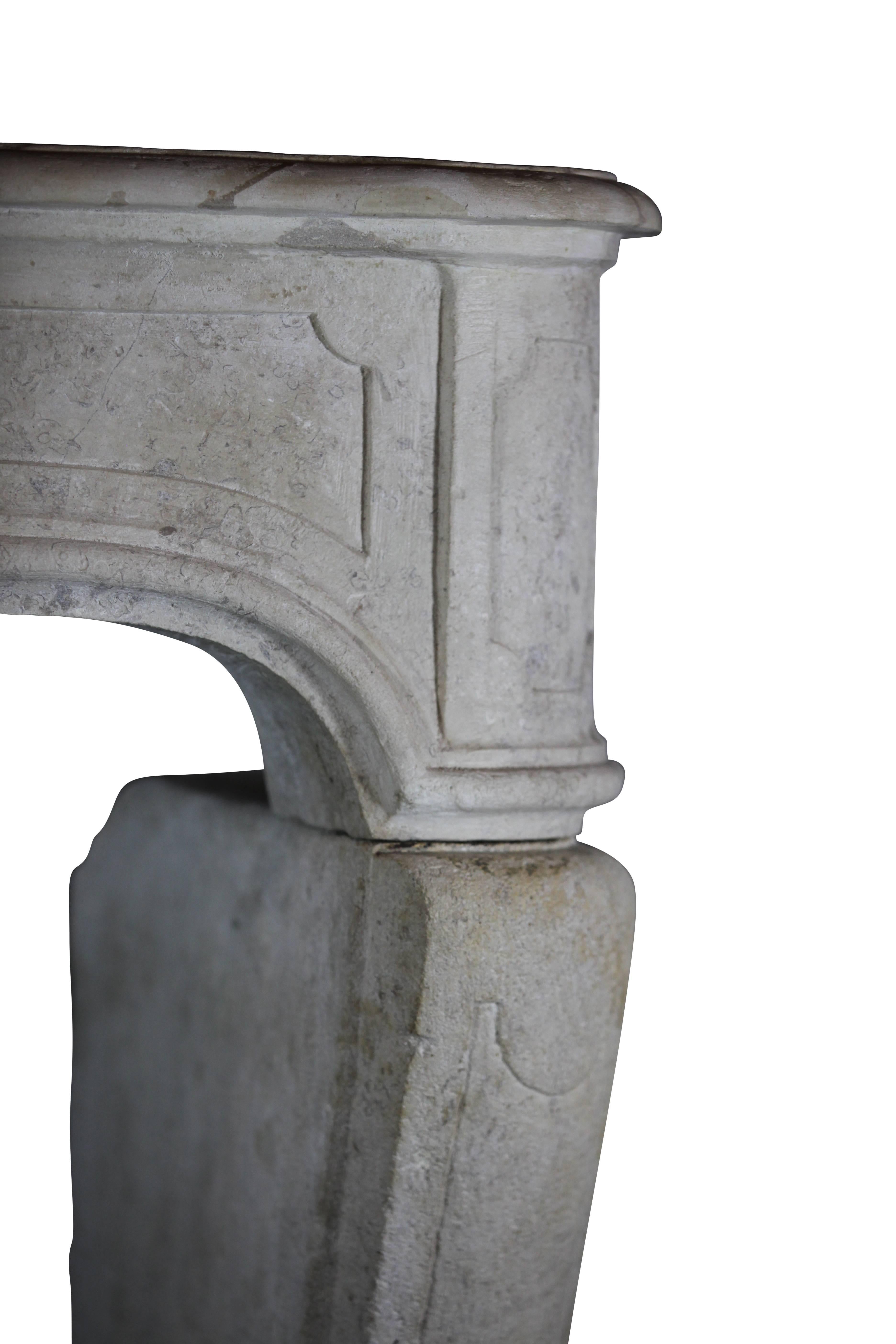 18th Century Original French Country Limestone Fireplace Surround For Sale 3