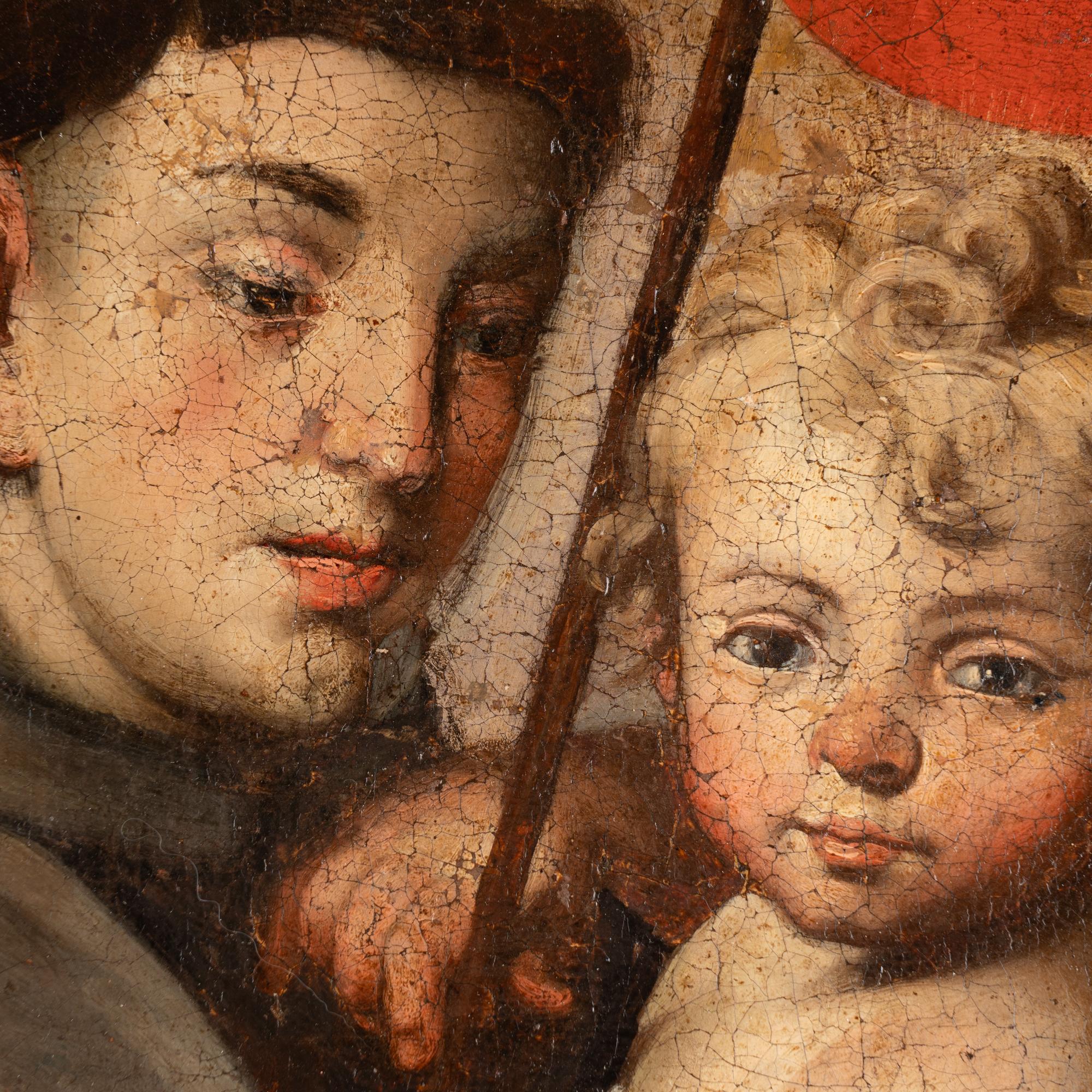 Originales Ölgemälde auf Leinwand, 18. Jahrhundert, Gemälde des Heiligen Antonius von Padua und Christus C. im Angebot 1