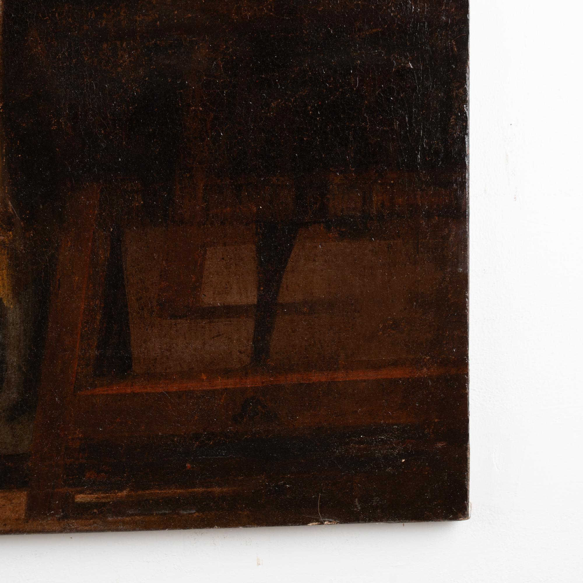 Originales Ölgemälde auf Leinwand, 18. Jahrhundert, Gemälde des Heiligen Antonius von Padua und Christus C. im Angebot 5