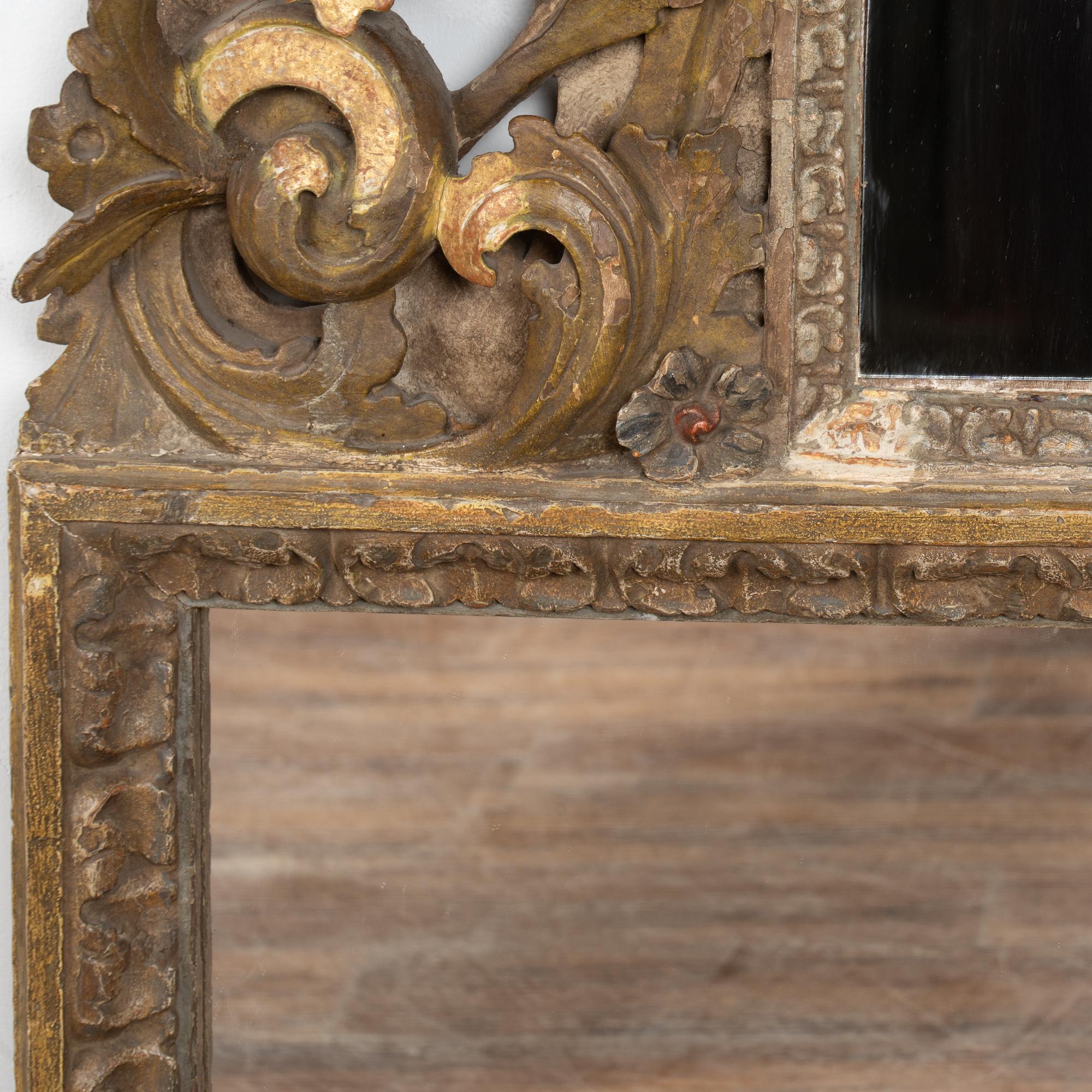 18th Century Original Painted and Carved Altarpiece Mirror from Portugal For Sale 10