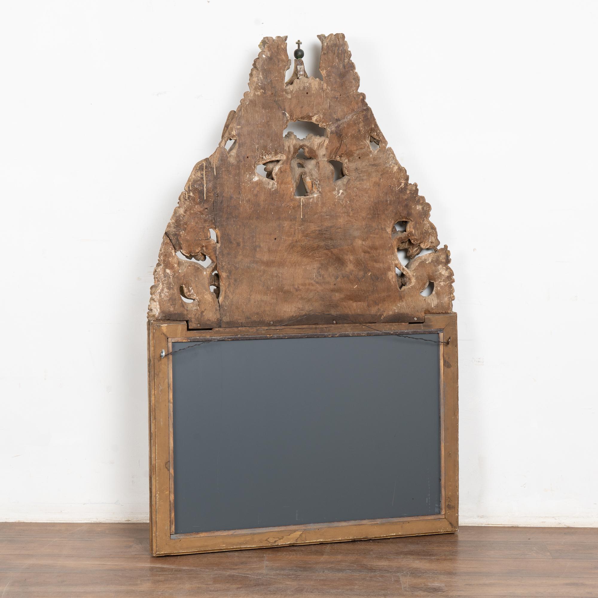 18th Century Original Painted and Carved Altarpiece Mirror from Portugal For Sale 13