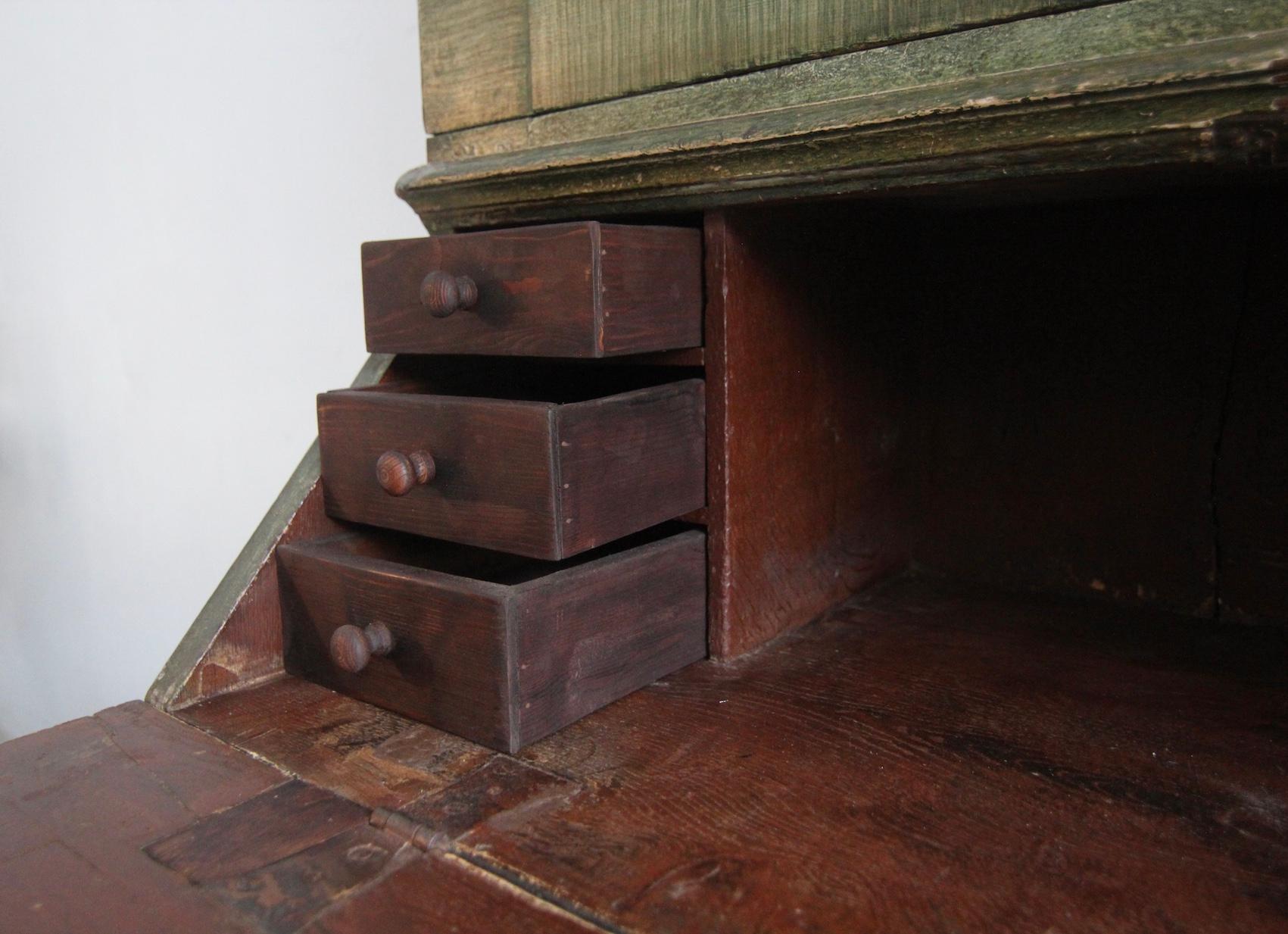 18th Century Original Painted Baroque Secretary For Sale 9