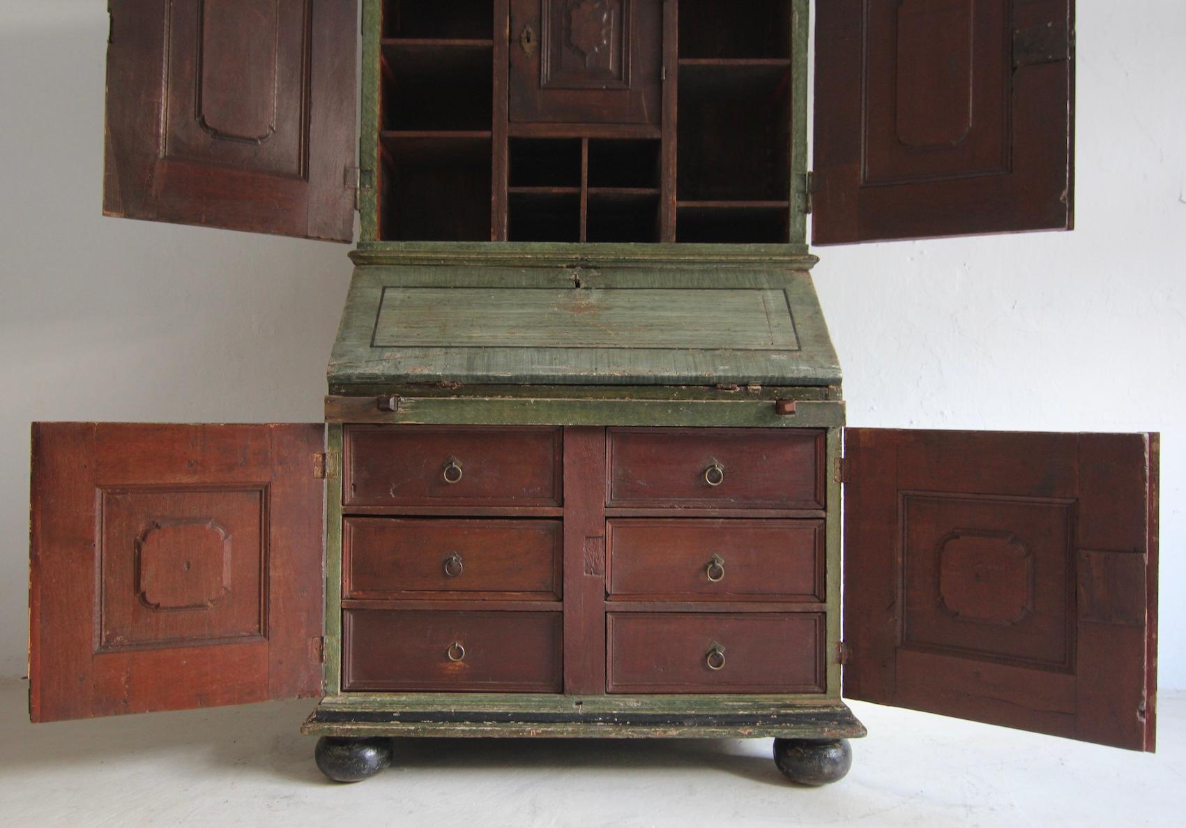 18th Century Original Painted Baroque Secretary For Sale 11