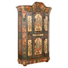 Armoire originale peinte du 18e siècle, datée de 1726
