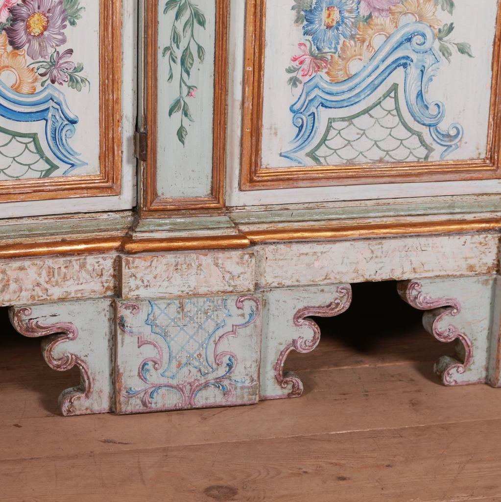 18th Century and Earlier 18th Century Original Painted Serpentine Front Italian Credenza / Sideboard