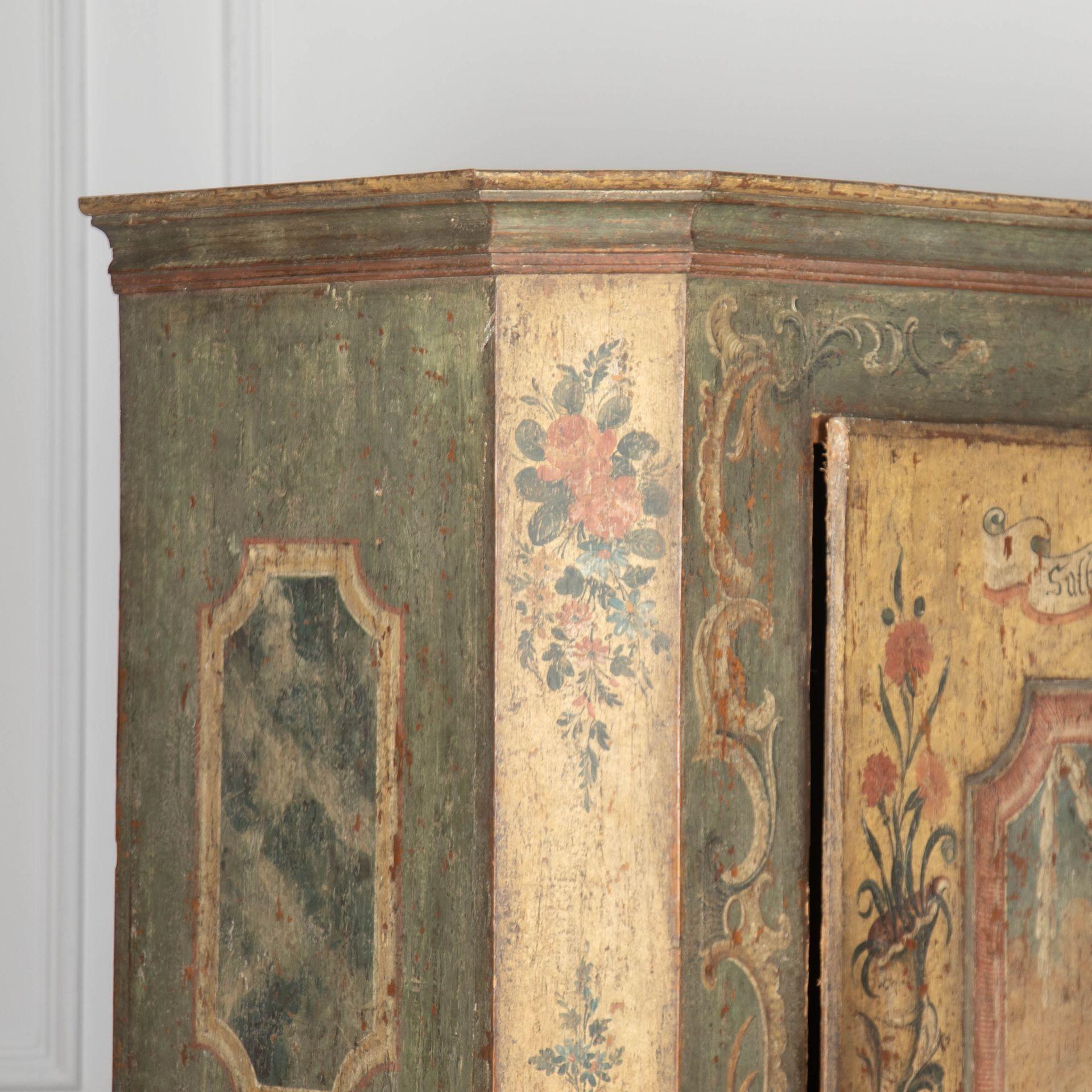 18th Century Original Painted Tyrolean Cupboard In Good Condition For Sale In Gloucestershire, GB