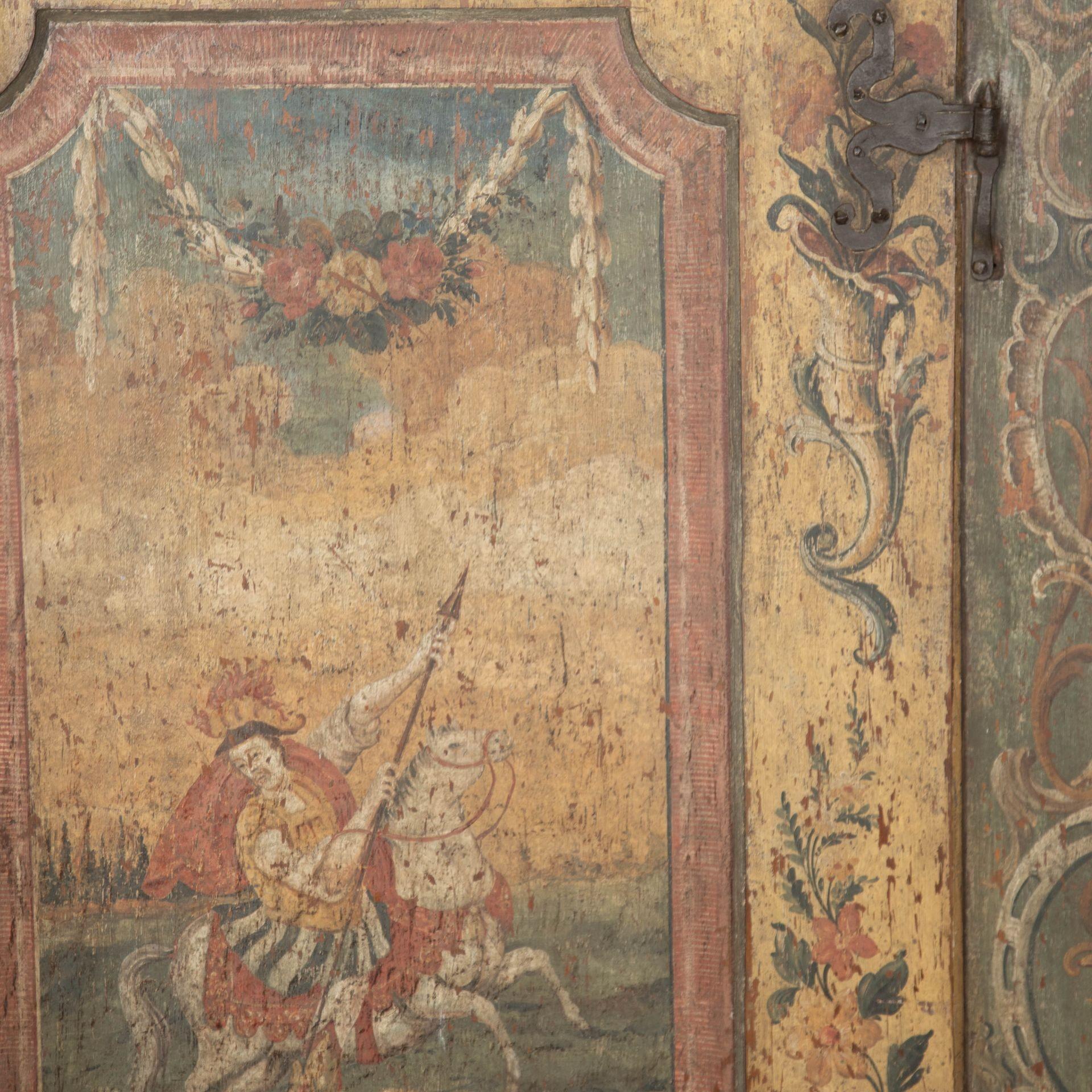 18th Century Original Painted Tyrolean Cupboard For Sale 2